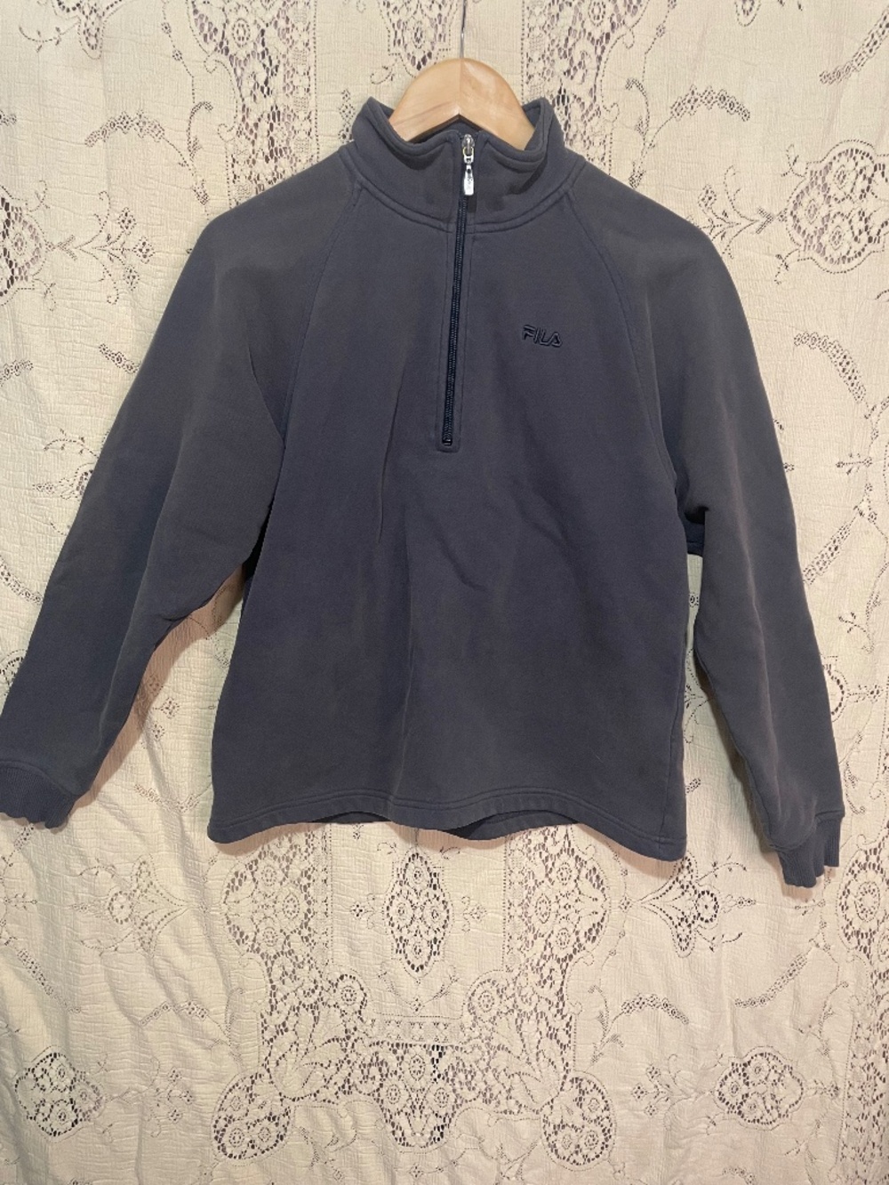 Fila: black 1/4 zip sweater